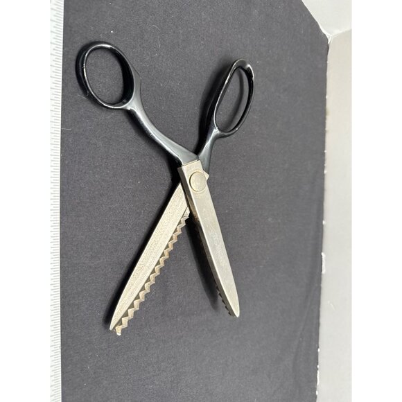 Vintage Wiss Pinking Shears Scissors CB 9" USA Made Steel Blades Sewing & Crafti - Picture 4 of 5